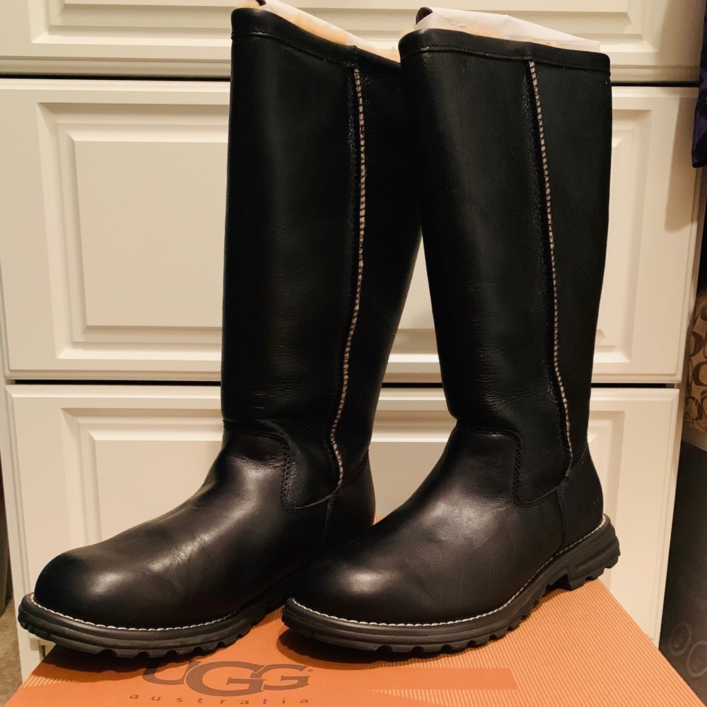 Brand New Tall Black Learher UGG boots